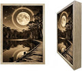 URVIP LED Glowing Photo Frame, 3D Starry-Sky Blue Moon Wall Art, 9x12 Inches by URVIP