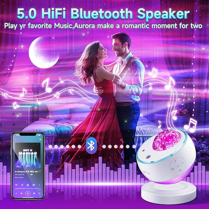 One Fire Northern Lights Projector, 300+Color Modes Galaxy Projector - Image 6