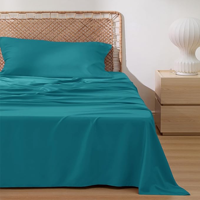Bedsure Cooling Sheets Twin, Rayon Derived from Bamboo, Breathable & Soft Twin - Image 2
