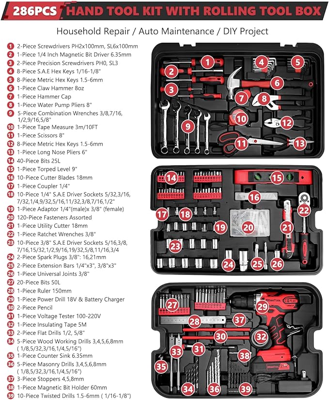 KINGTOOL Home Tool Set Kit - Image 2