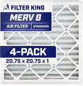 Filter King Air Filters 20.75x20.75x1 | 4-PACK | MERV 8 HVAC Pleated AC Furnace by FilterKing