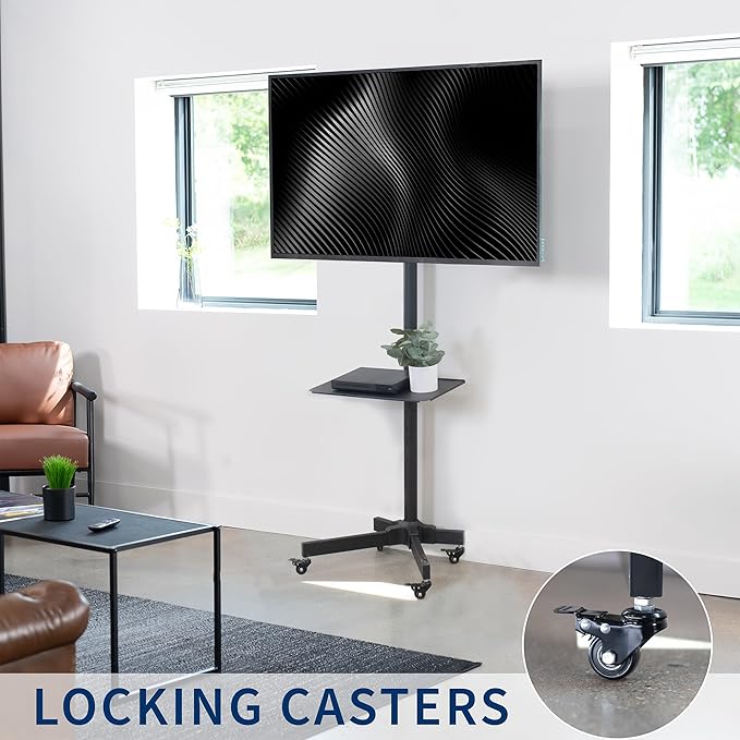 VIVO Mobile TV Cart for 13 to 60 inch Screens up to 55 lbs, LCD LED OLED 4K - Image 4