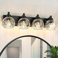 METWET Bathroom Light Fixtures Over Mirror, 4-Light Modern Sconces Wall Lighting by Metwet