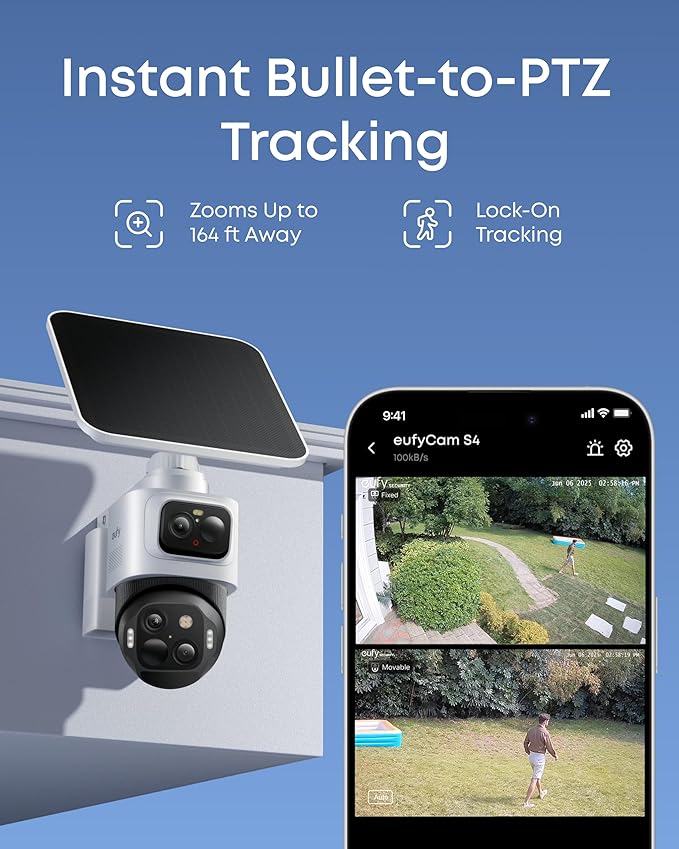 eufy Security eufyCam S4 4-Cam Kit, 4K Solar Camera Wireless Outdoor, Triple - Image 4