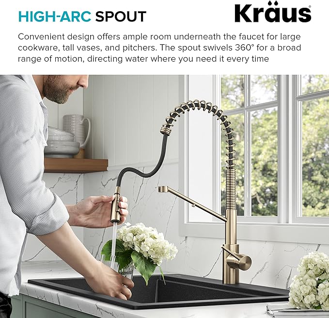 KRAUS Oletto 2-in-1 Commercial Style Pull-Down Single Handle Water Filter - Image 12