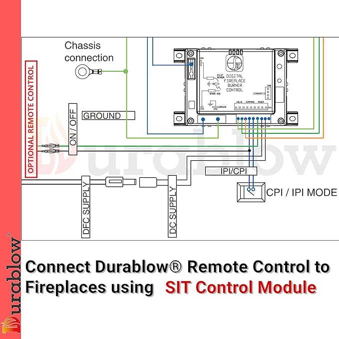 Durablow SH3002D-RH Dual WiFi Smart Home Gas Fireplace Remote Control - Image 5