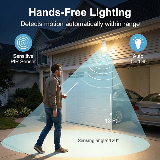 TSEXES Motion Sensor Light Bulbs, Motion Activated Dusk to Dawn Security LED - Image 3