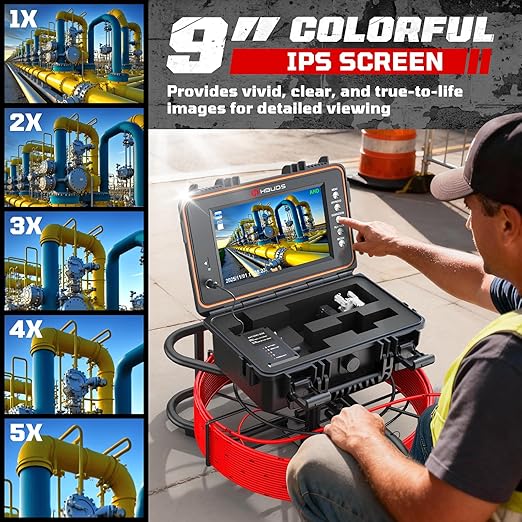 HBUDS Sewer Camera, Self Leveling Drain Camera 65ft - Image 6