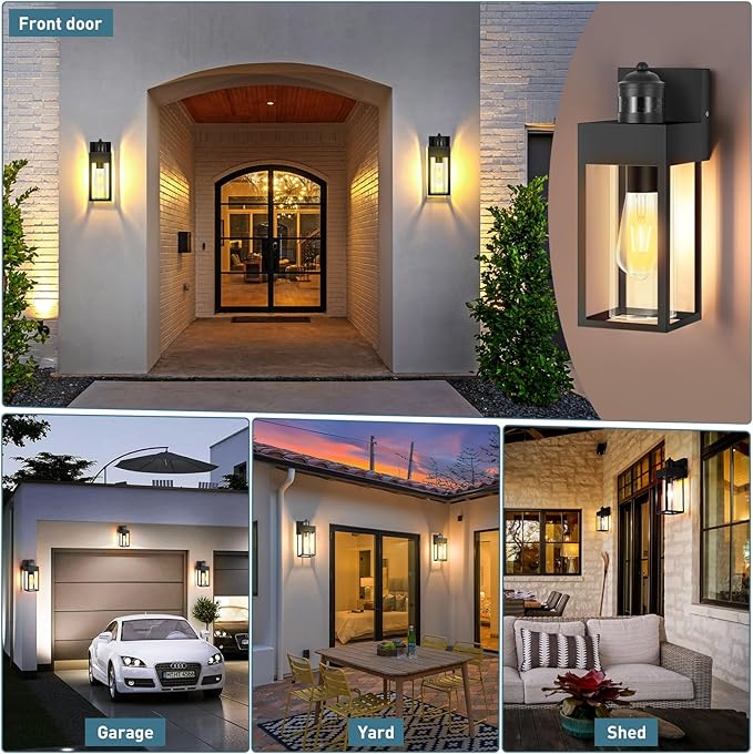 LWSOY Motion Sensor Outdoor Wall Lanterns 2 Packs, Upgrade Dusk to Dawn - Image 7