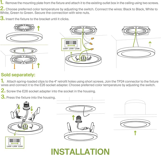 ASD LED 12" Round Flush Mount Ceiling Light Fixture, Low Profile Surface - Image 9