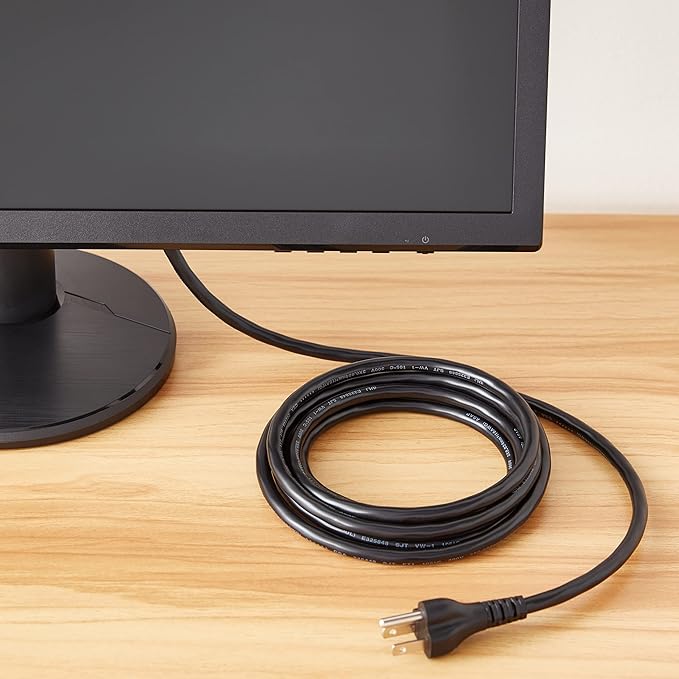 Amazon Basics PC Power Cord, 10 feet, AC Power Cord - Image 6