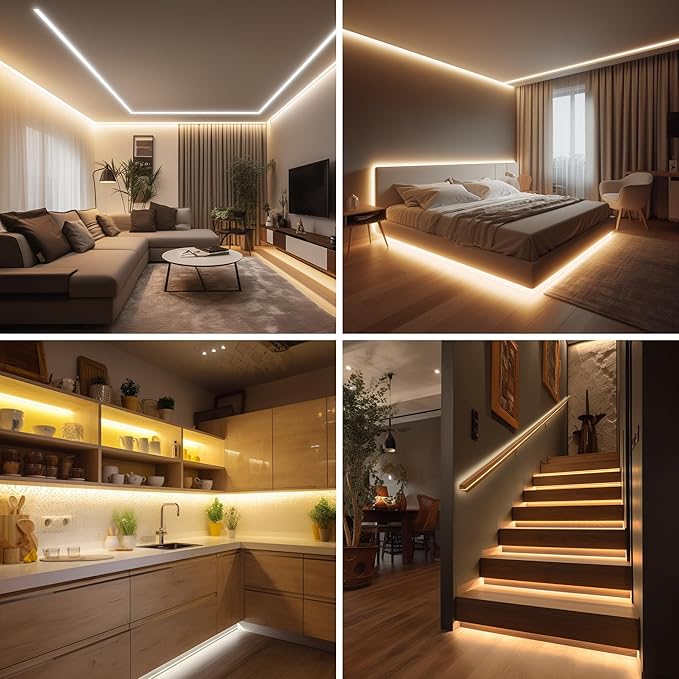 Pandery COB LED Strip Lights Warm White, 24V Dimmable led Light Strip KIT - Image 7