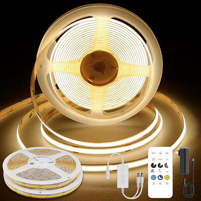 Pandery COB LED Strip Lights Warm White, 24V Dimmable led Light Strip KIT by PanderyCOBLightUPYourLife