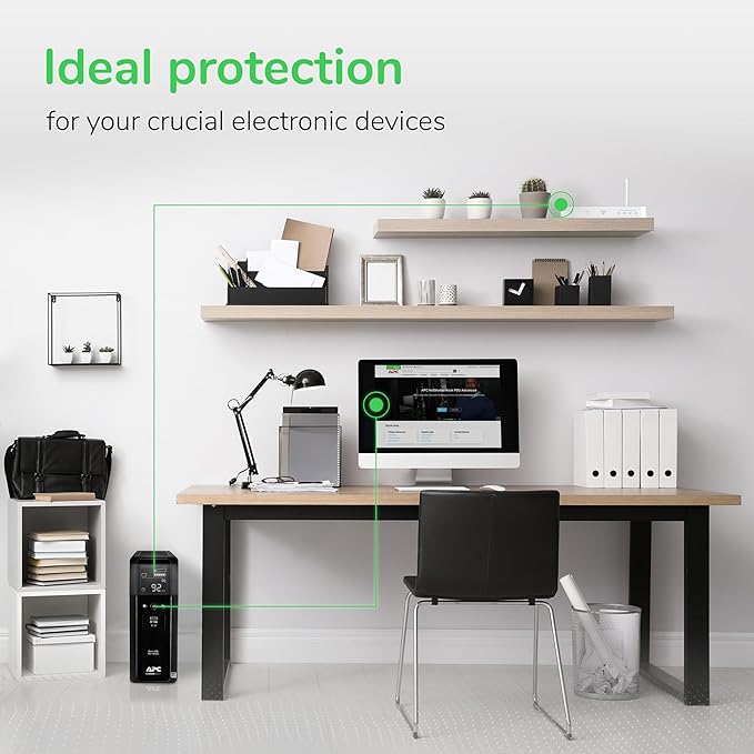 APC UPS Back-UPS Pro, 1000VA Sinewave UPS Battery Backup & Surge Protector - Image 9