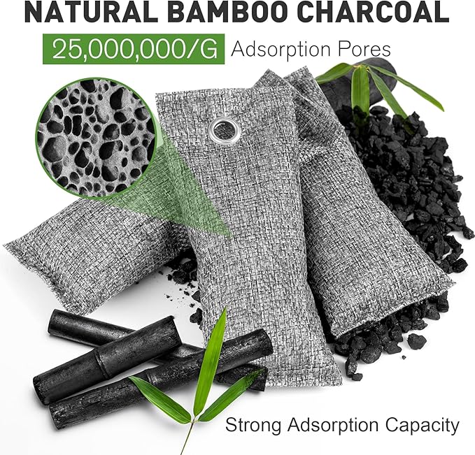 TUXIYA 8Pack Activated Charcoal Odor Absorber, Odor Eliminator - Image 2