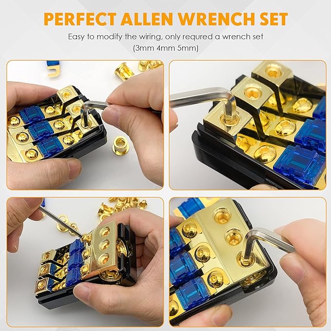 BULVACK 4 Way Mini ANL Fuse Holder, Copper 0/2/4 Gauge to 4/6/8 Gauge 60 Amp - Image 6
