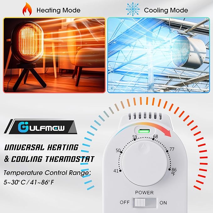 Plug in Thermostat for Heater, Thermostat Plug Outlet - Image 3