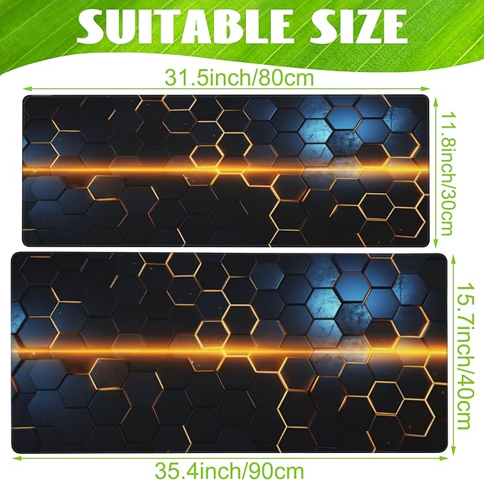 Eflxamz Large Gaming Mouse Pad for Desk, Honeycomb Technology Desk Pad - Image 2