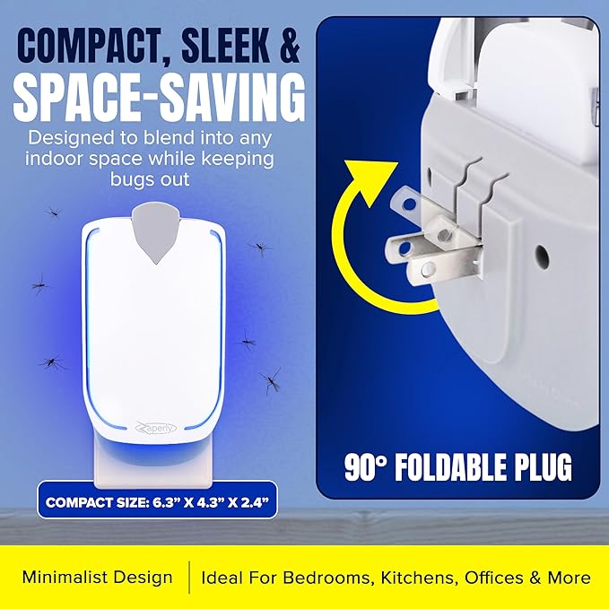 Zaperly 2 Fruit Fly Traps & 10 Adhesive Cartridges, Indoor Plug-in Bug Catcher - Image 7