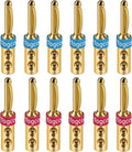 4mm Speaker Banana Plugs, 24K Gold Plated Banana Speaker Wire Banana Plugs by Togconn