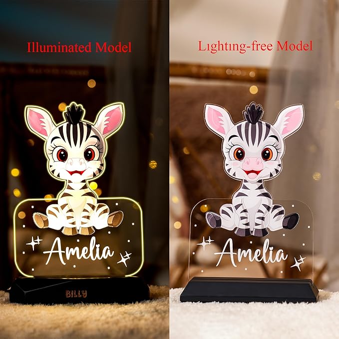 hun concept Personalized Kids Zebra Night Light – Custom Name LED Lamp - Image 5