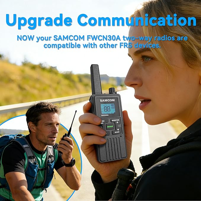 SAMCOM FWCN30A Group Walkie Talkies Long Range, Rechargeable 1250mAh Battery 22 - Image 2