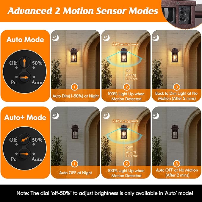 2-Pack Porch Light with GFCI Outlets, Waterproof Outside Wall Lantern Sconce 3 - Image 2