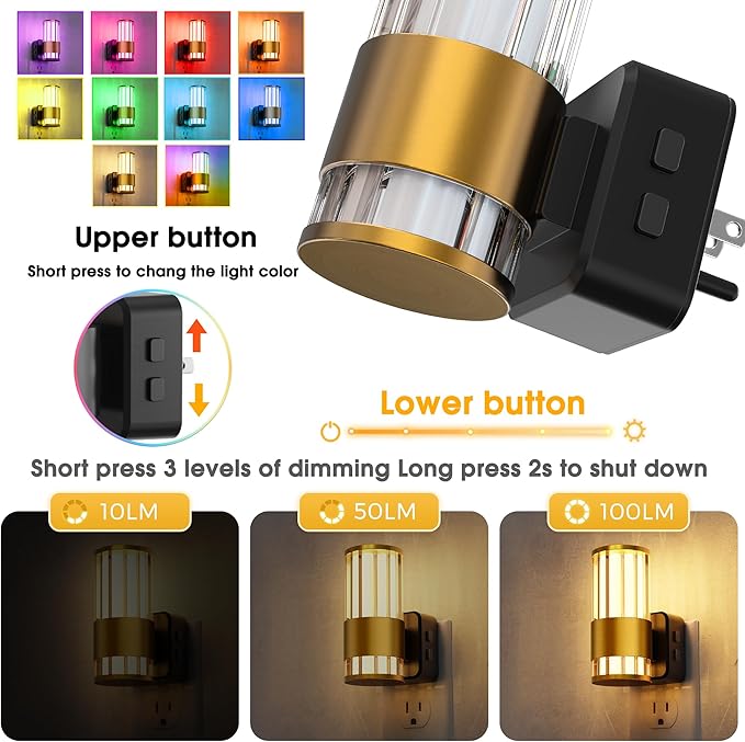 L LOHAS LED Night Light, Night Lights Plug into Wall, 10-Color RGB Change - Image 3