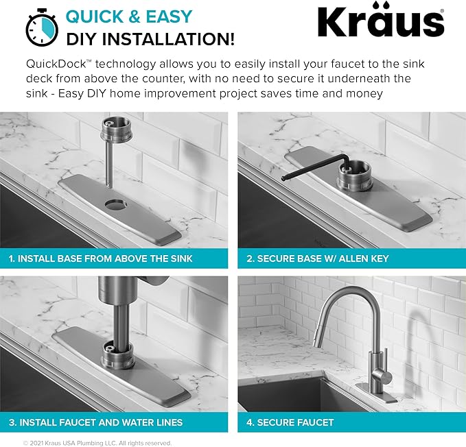 KRAUS Oletto Single Handle Pull Down Kitchen Faucet - Image 10