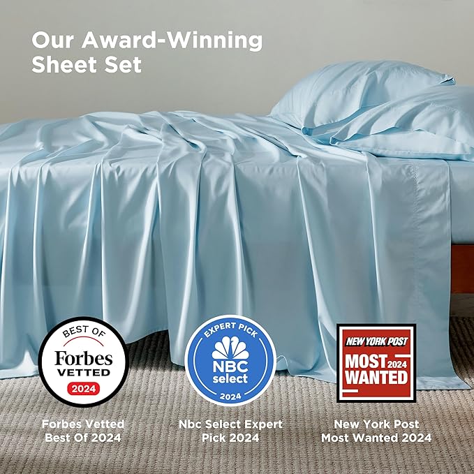 Bedsure Queen Sheet Set, Rayon Derived from Bamboo, Cooling Sheets, Breathable - Image 2
