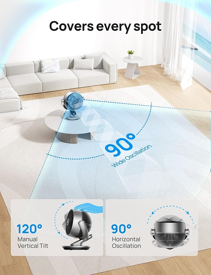 Dreo Smart Fan for Bedroom, 120° Vertical and 90° Oscillating Fan - Image 4