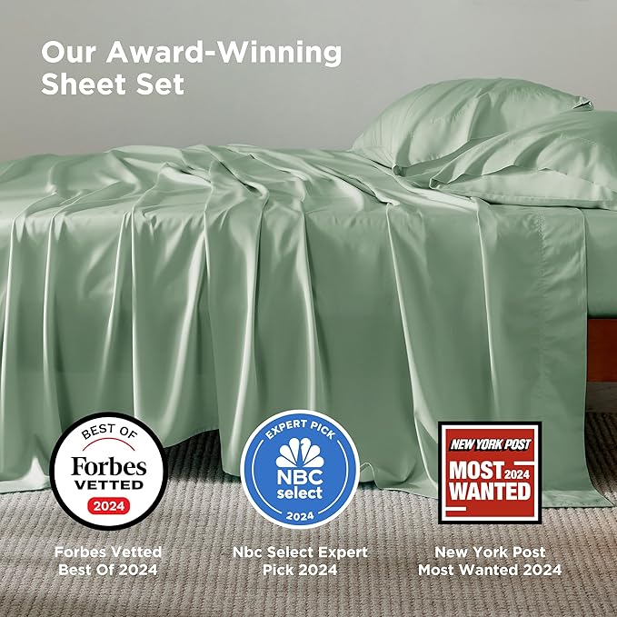 Bedsure Full Size Bed Sheets, Cooling Sheets, Rayon Derived from Bamboo - Image 2