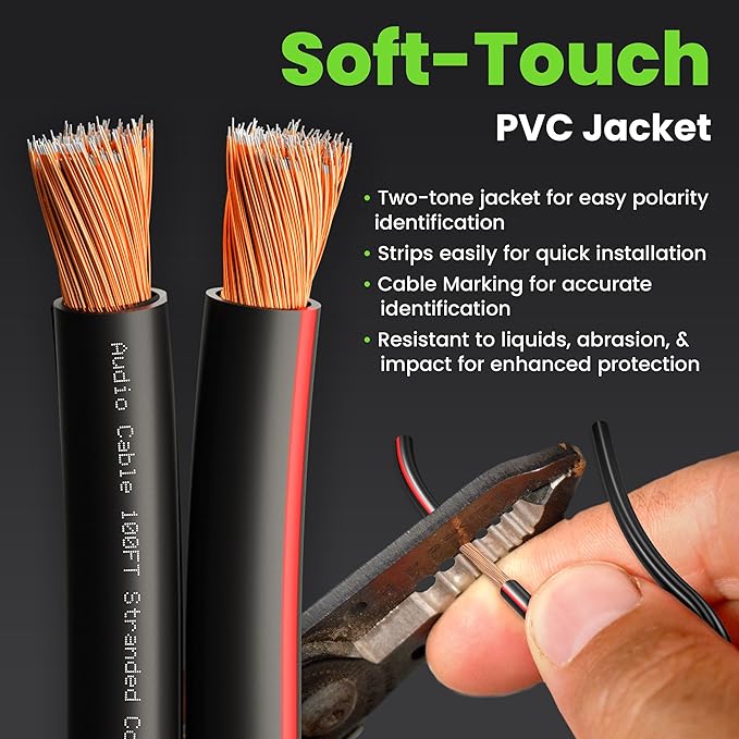 Speaker Wire 16 Gauge, GearIT Pro Series 16/2 AWG Speaker Cable Great Use - Image 2