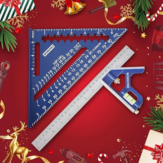 WORKPRO Aluminum Alloy Carpenter Square and Zinc-Alloy Square Ruler Set - 7 in. - Image 7