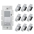 BESTTEN 10 Pack Matte Silver Dimmer Light Switch, Single Pole or 3-Way by BESTTEN