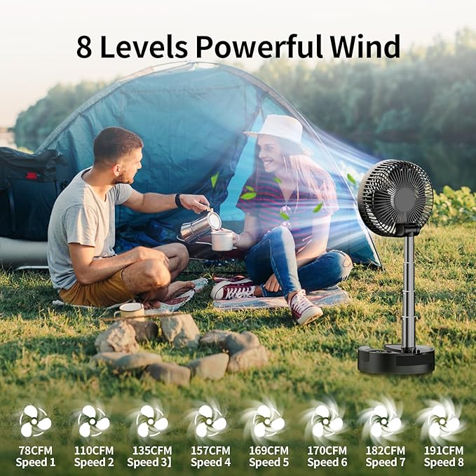 Socool 20000mAh Portable Fan Foldable Wireless Battery Rechargeable - Image 3
