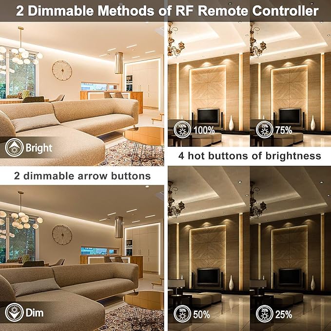 MY BEAUTY LIGHT LED Strip Lights Warm White, 32.8ft Dimmable LED Light Strip - Image 4