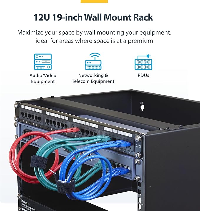 StarTech.com 12U Wall Mount Patch Panel Bracket - Image 2