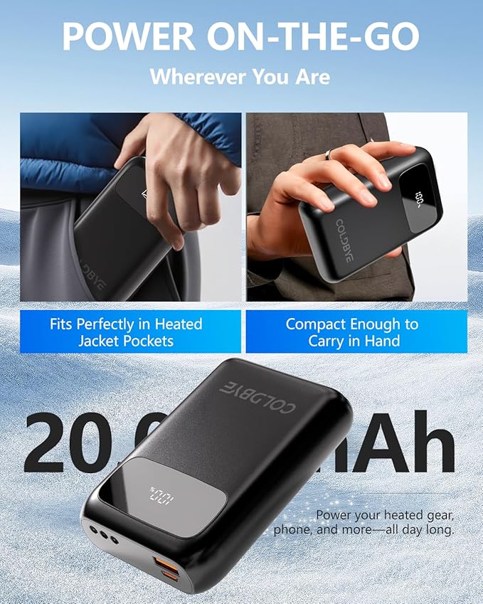 ColdBye Heated Vest Battery Pack . 5 , Type-C and USB - Image 4