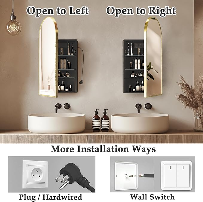 Gold Arched Bathroom Cabinet - Image 6
