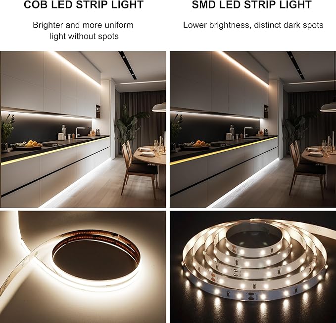 Pandery COB LED Strip Lights Natural White, 24V Dimmable led Light Strip KIT - Image 7