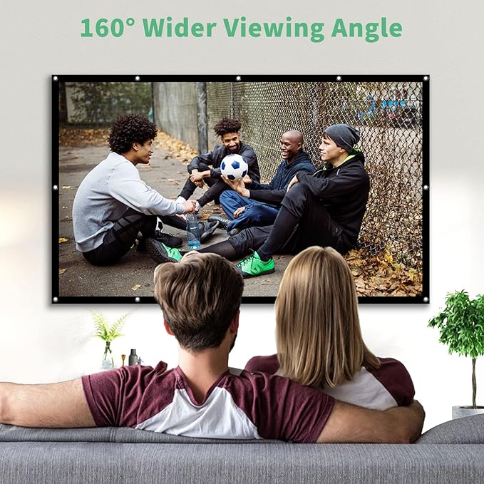 Projector Screen 100 inch, Taotique 4K Movie Projector Screen 16:9 HD Foldable - Image 6