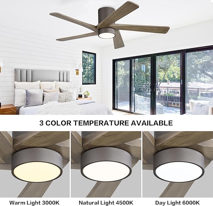 WINGBO 54 Inch Flush Mount DC Ceiling Fan - Image 5