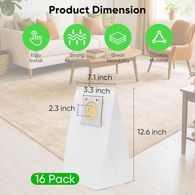 LBLVBNEWD 16 Pack IB600 HEPA Vacuum Bags - Image 2