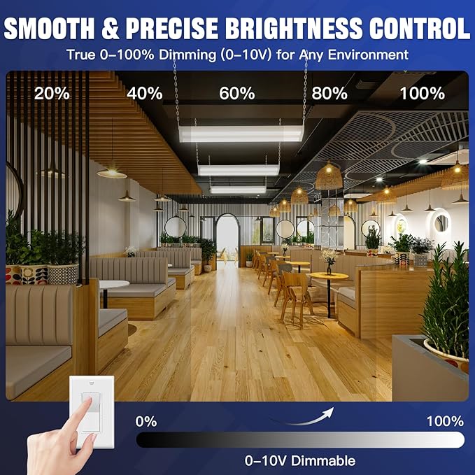 JTT 300/240/200W LED Linear High Bay Light, 45000LM Linear High Bay Shop Light - Image 7