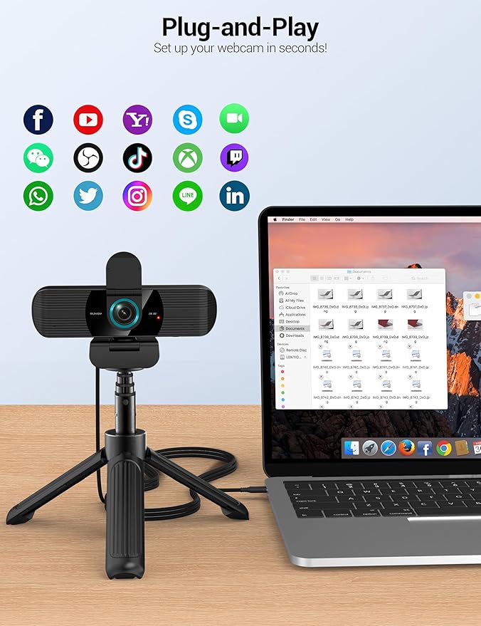 RUWBY QHD 2K Webcam with Built-in Dual Mics, Wide-Angle Lens, Privacy Cover - Image 3