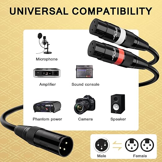 Mygatti XLR Splitter Y-Cable 50 FT, Bi-Directional Balanced Microphone Adapter - Image 6