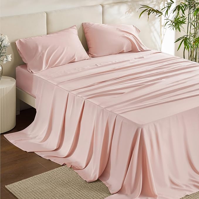 Bedsure Queen Sheet Set, Rayon Derived from Bamboo, Cooling Sheets, Breathable by BEDSURE