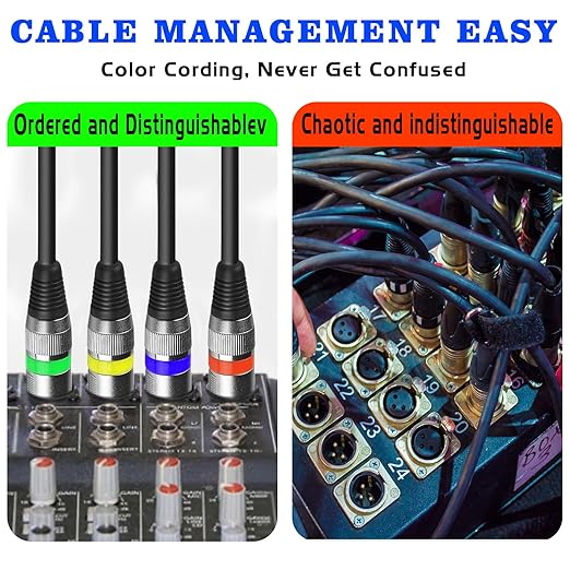 MAD OWL 3 Pin XLR Cables Male Female XLR Patch Cable, XLR Cable Microphone Wire - Image 5