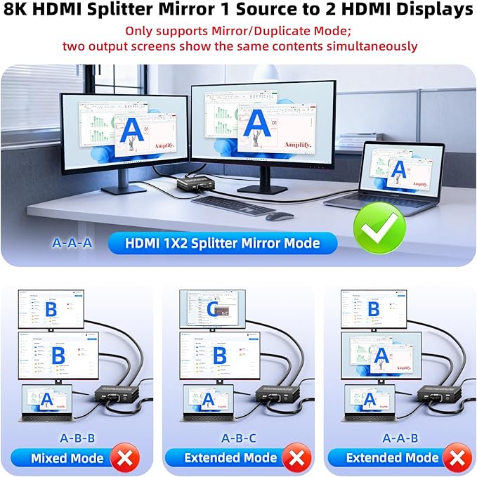 HDMI 2.1 Splitter 1 in 2 Out 4K 120Hz 8K 60Hz - Image 3